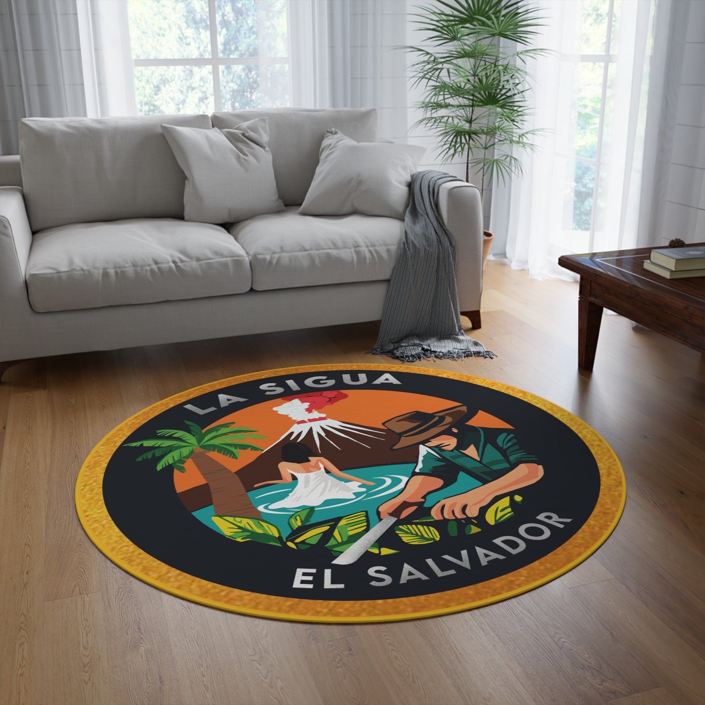 La Sigua Logo Round Rug (Orange)