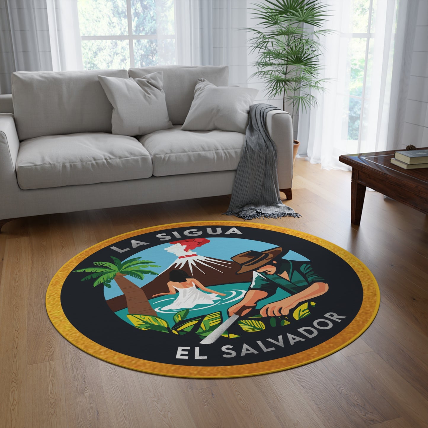 La Sigua Logo Round Rug (Blue)