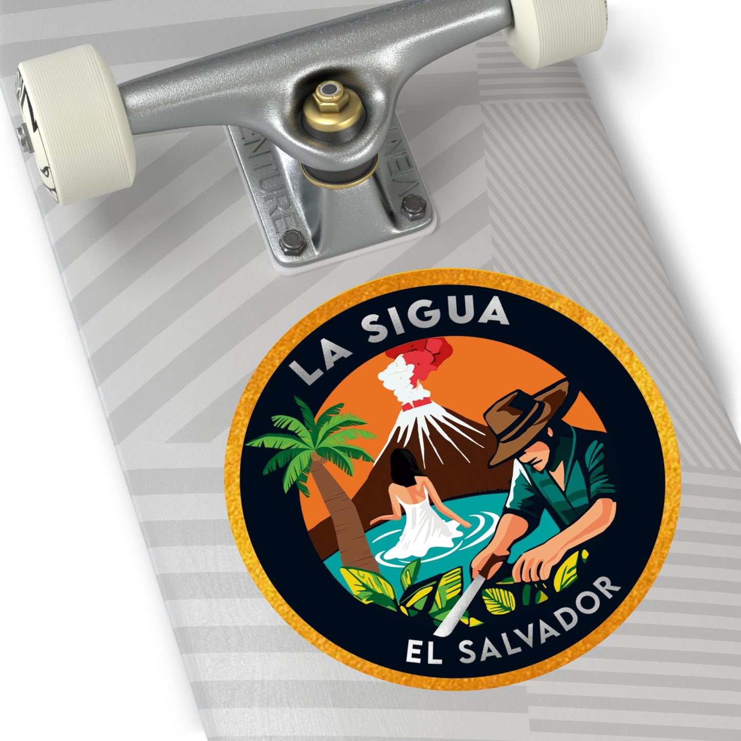 Vinyl Stickers - La Sigua Logo Orange Background