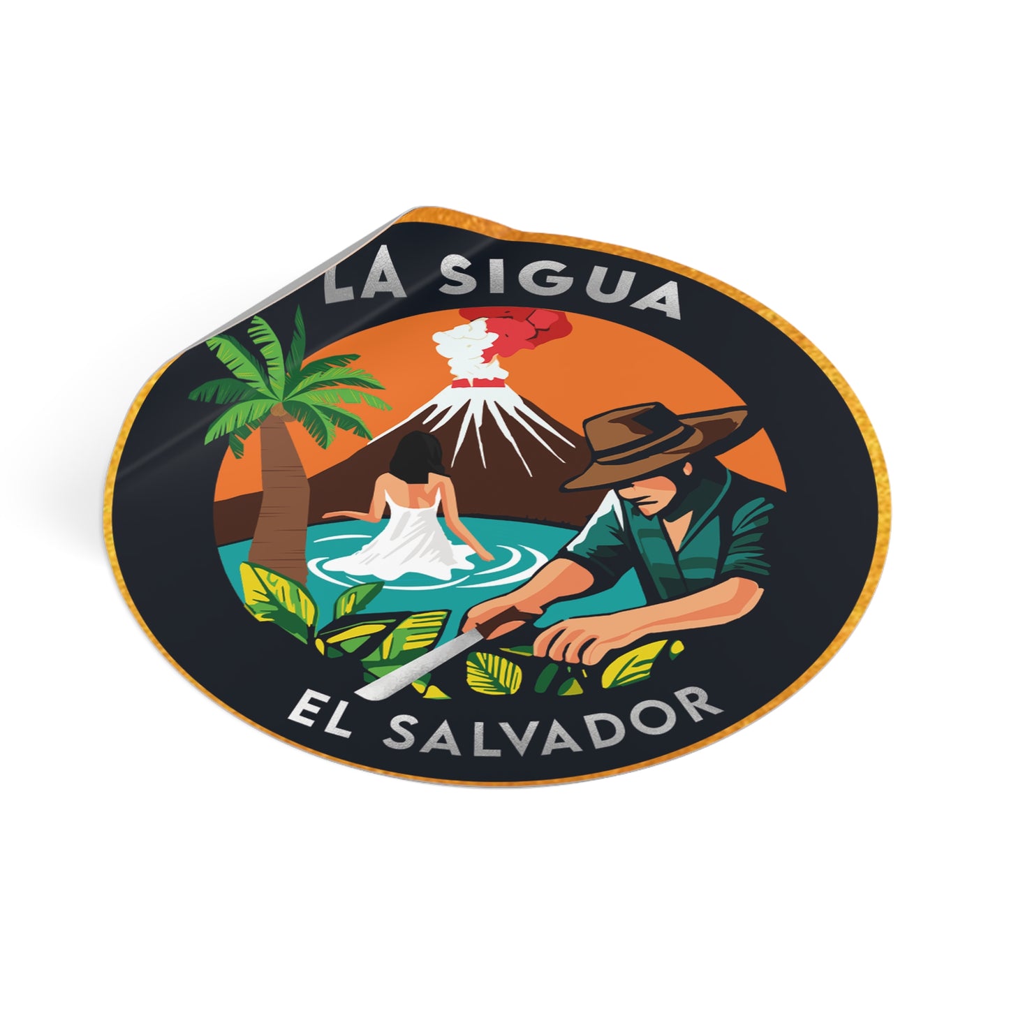 Vinyl Stickers - La Sigua Logo Orange Background