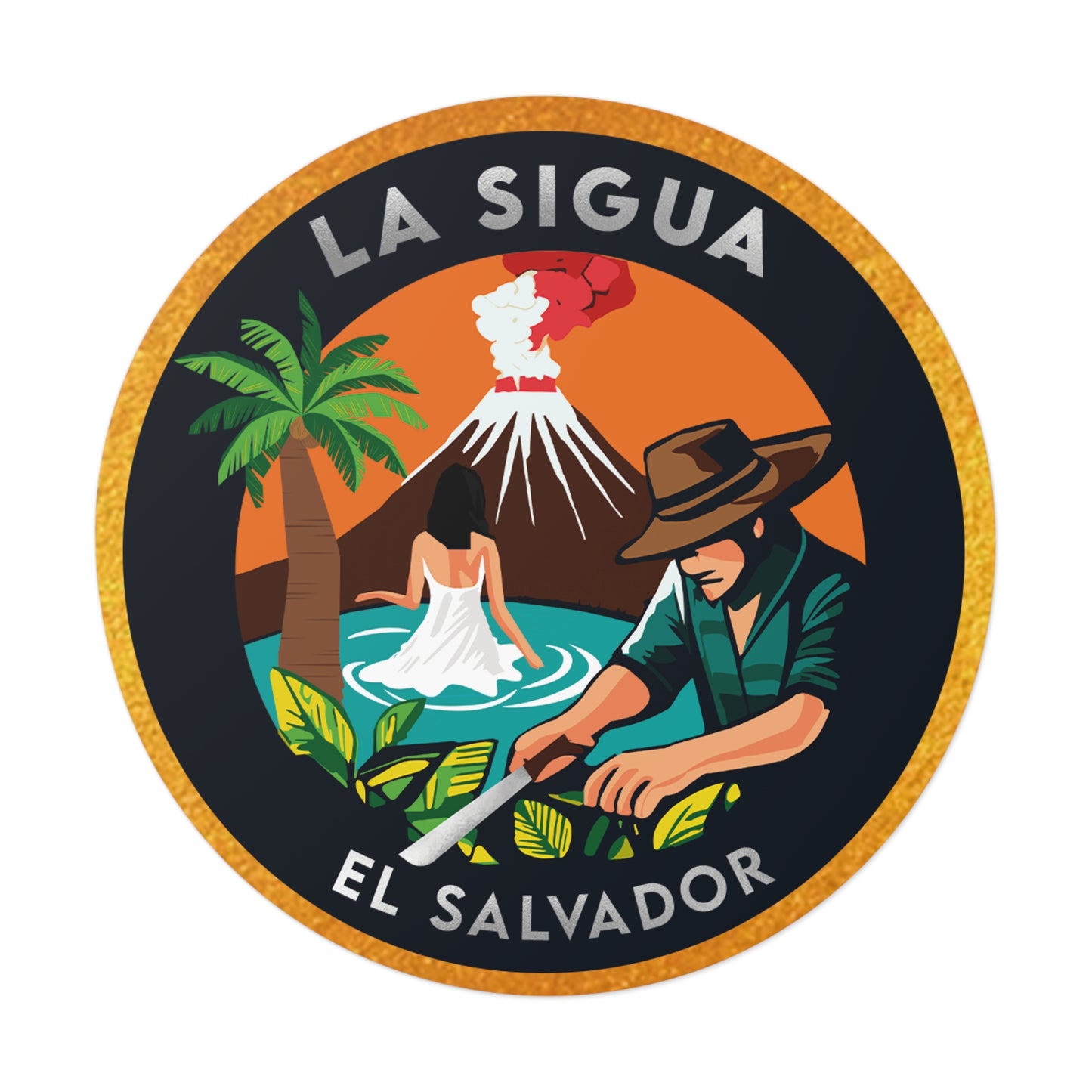 Vinyl Stickers - La Sigua Logo Orange Background