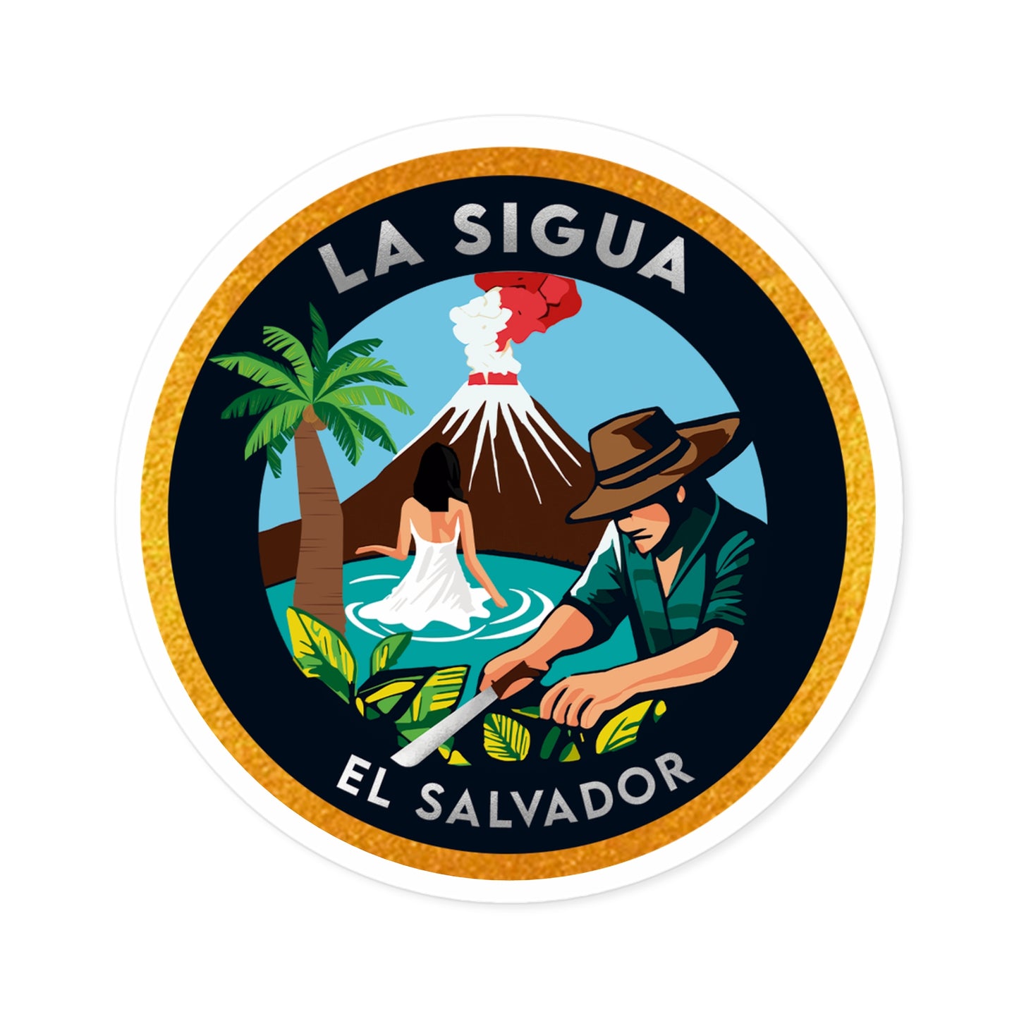 Round Sticker La Sigua Blue Logo Indoor/Outdoor