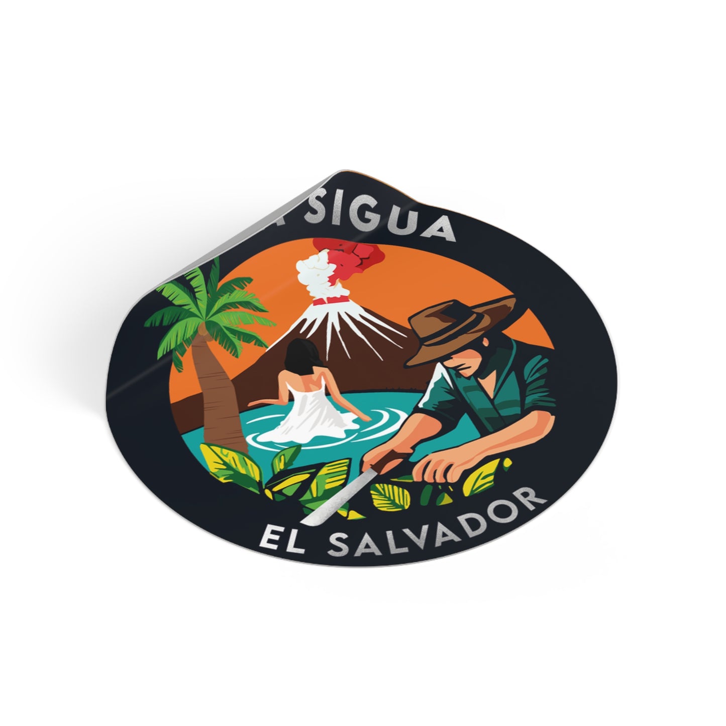 Vinyl Stickers - La Sigua Logo Orange Background